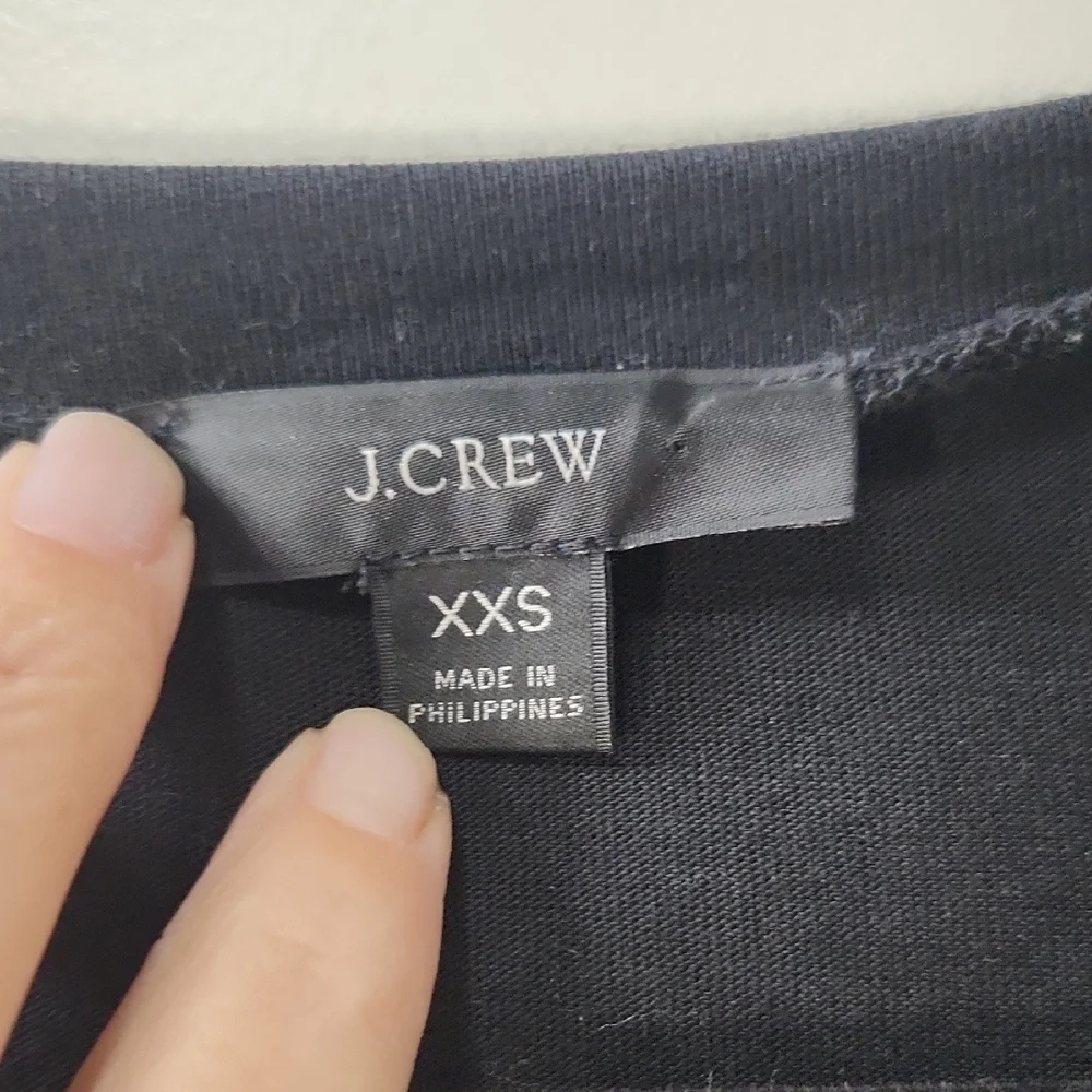 J. Crew Classic Black 100% Cotton T-Shirt Dress -XXS